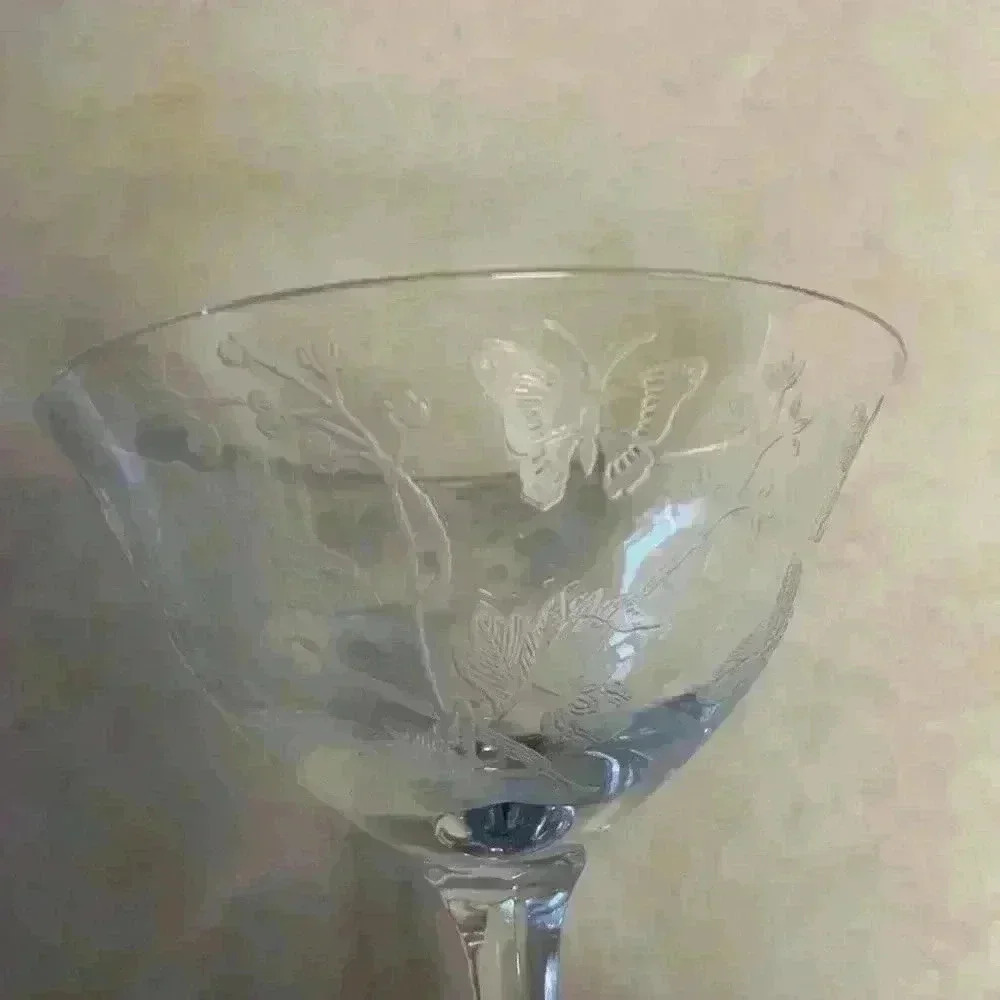 Duncan & Miller Crystal Champagne Coupe Etched “Charmaine Rose”…Vintage 1953 - Picture 9 of 9